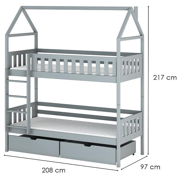 Posteľ Chata Gaja 90x200 grey