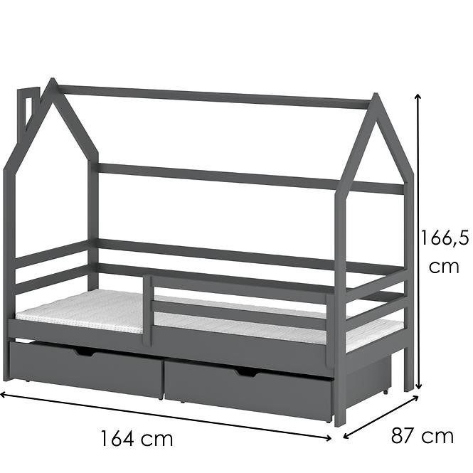 Posteľ Chata Lila 80x160 graphite