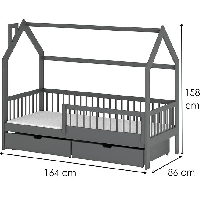 Posteľ Chata Oskar 80x160 graphite