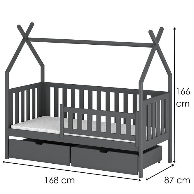 Posteľ Chata Simba 80x160 graphite