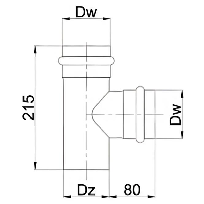 Trójnik TR80/90 SPNP08