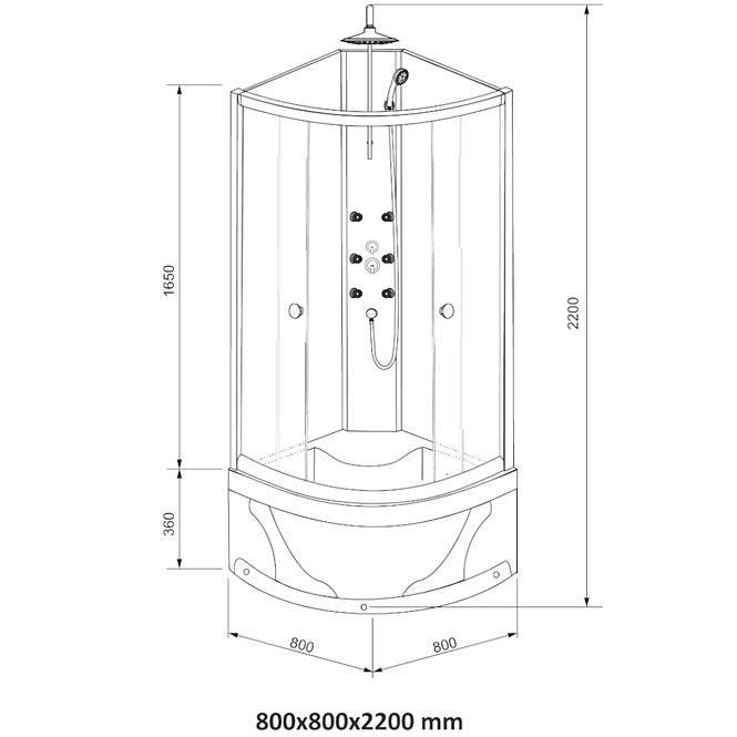 Hydromasážný box Kora W.B. 80-4 EL.