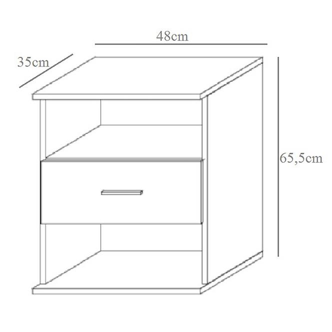 Nočný stolík Goda III 1S sonoma/biela