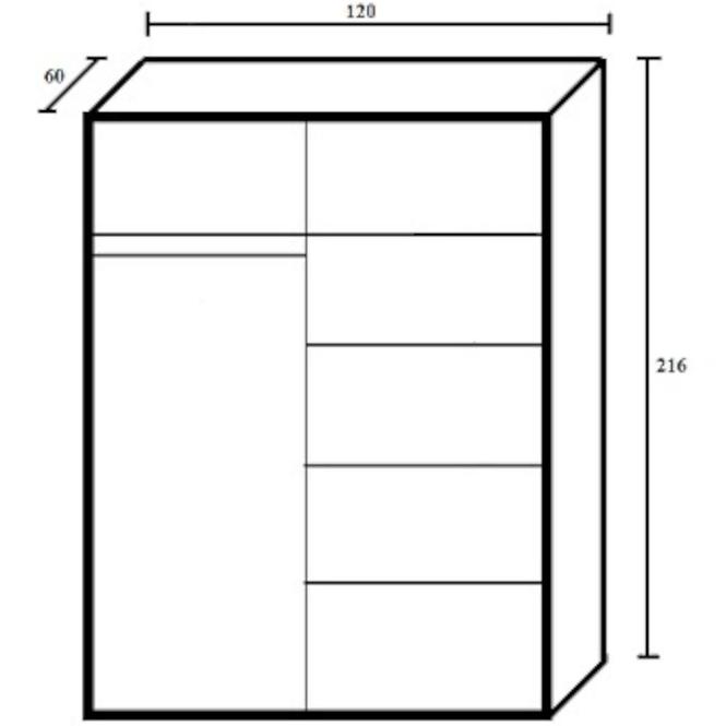 Skriňa  Szach 120 cm biela