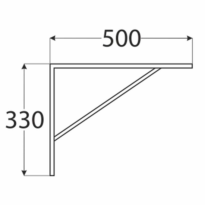Konzola pod policu WSWP 500 ZN500X330X4,0