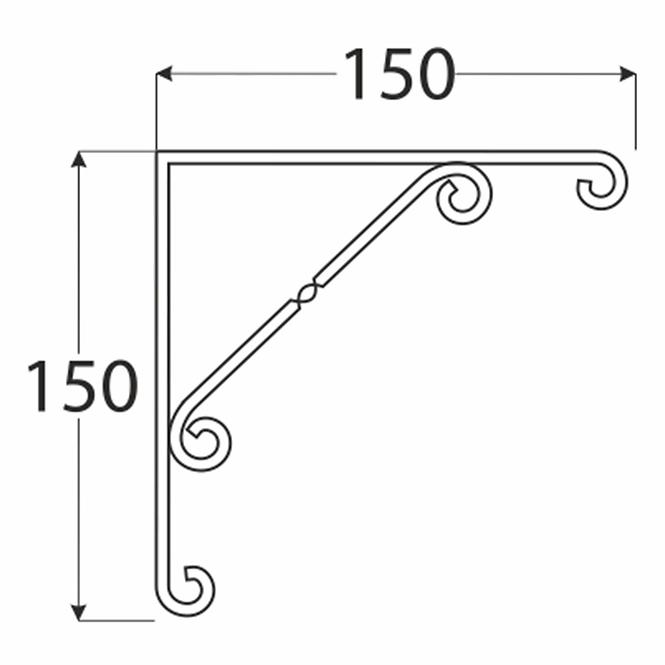 Konzola pod policu WO 150 C150X150