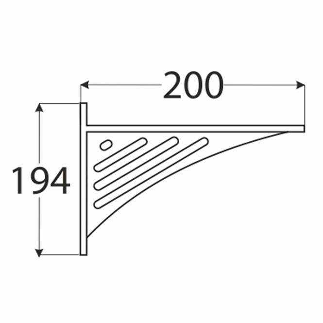 Konzola pod policu WAT 190 BI194X200X26