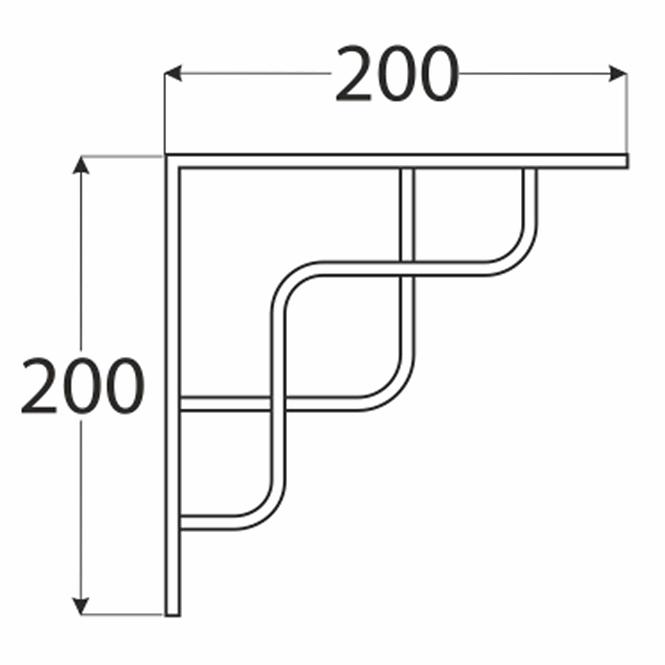 Konzola pod policu SQUARE 200 SRMT200X200