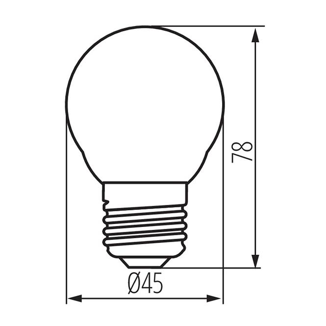 Žiarovka LED EM 6W G45 E27 2700K