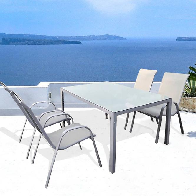 Sklenený stôl Bergen 73x90x150cm farba šedá