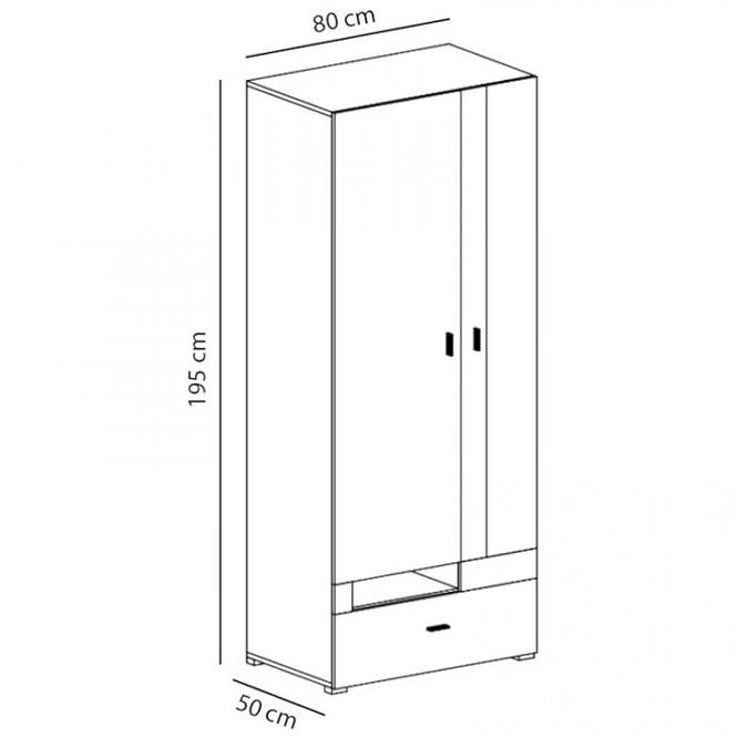 Skriňa Next NX-3 80 cm borovica biela/viola