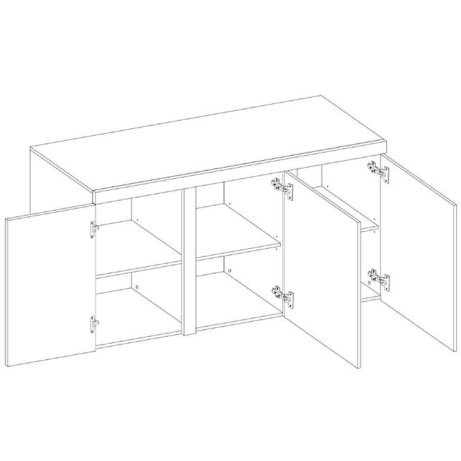 Komoda Rumba 3F grafit