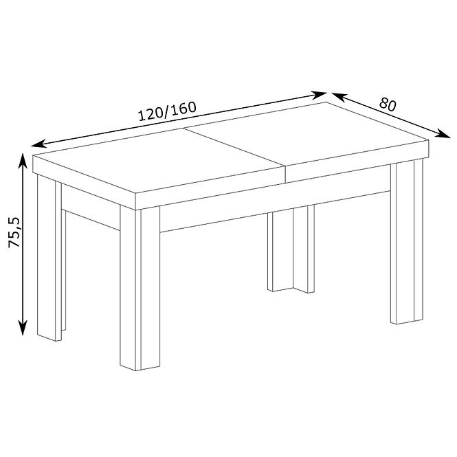 Rozkladací stôl 120/160x80cmTadeusz dub lefkas