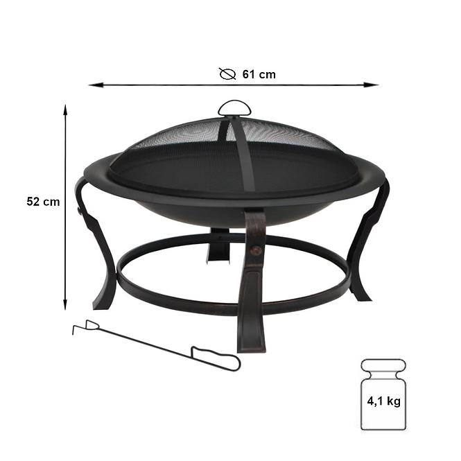 Záhradné ohnisko BOYLSTON 61 cm