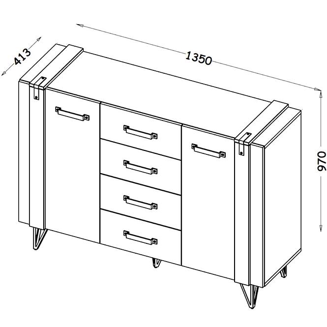 Komoda Lofter 2D4S LO5