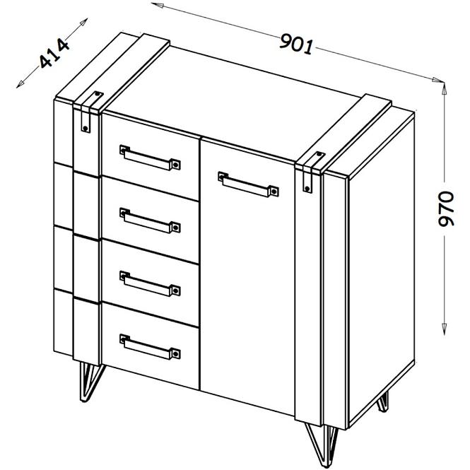 Komoda Lofter 1D4S LO6