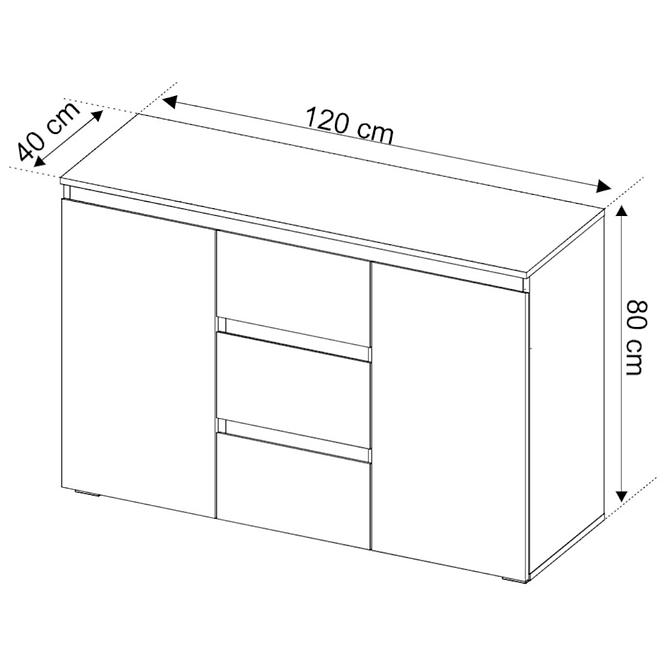 Komoda Luiza 2D3S Wotan