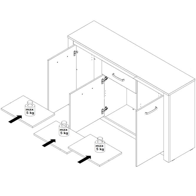 Komoda 3D1S Havanna HVNK232-D67