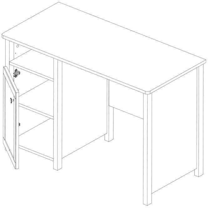 Písací stôl 1D1S Luna LN-03 biely/ružové