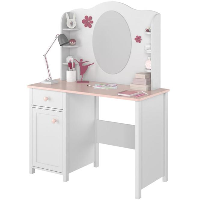 Toaletný stolík Luna LN-06 biely/ružové