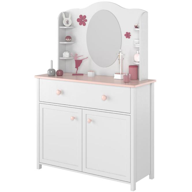 Toaletný stolík Luna LN-06 biely/ružové