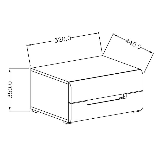 Nočný stolík Hektor 22 biely/biely lesk