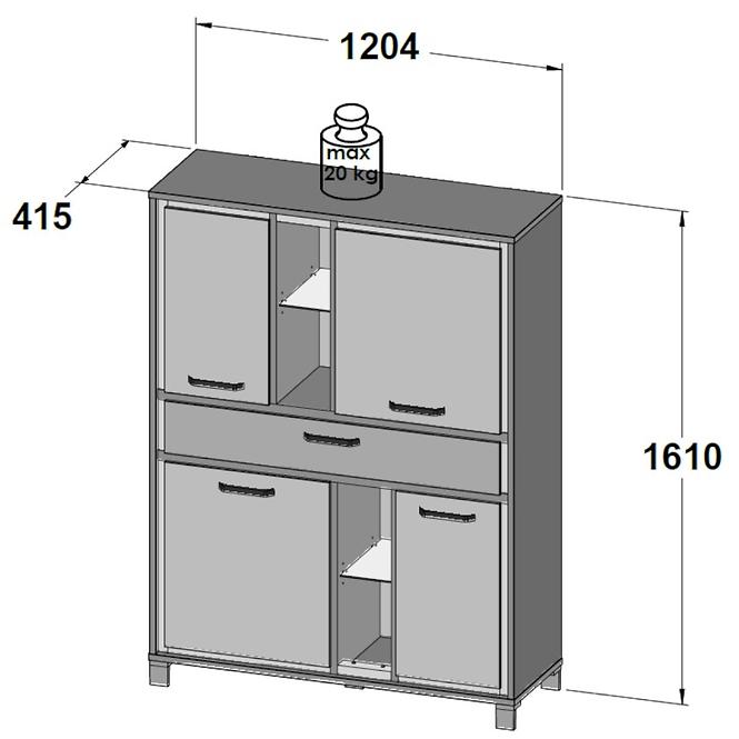 Komoda Trondheim 4D1S TDHK634 Dub Artisan