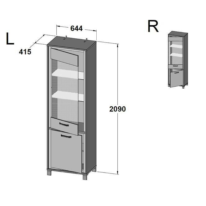 Vitrína L/P Trondheim 2D TDHV712 Dub Artisan