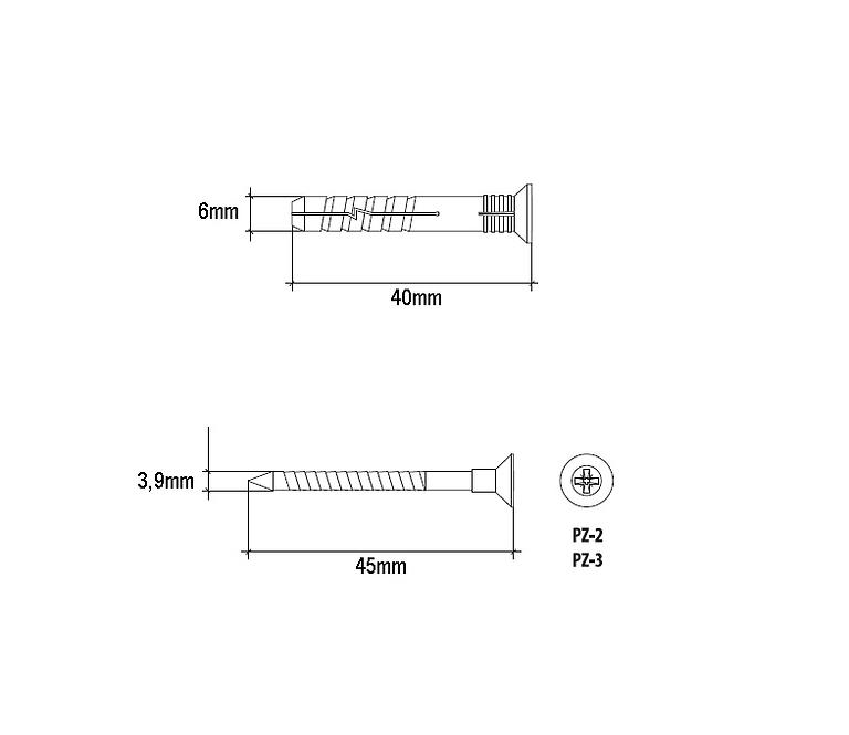 Wkręt-met Rozpínacia natĺkacia hmoždinka 6x40 mm L100