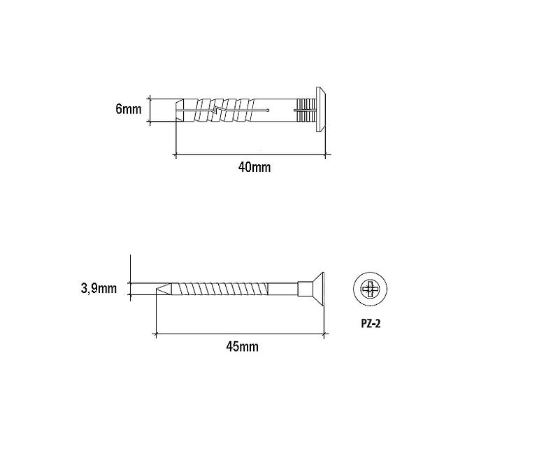 Wkręt-met Rozpínacia natĺkacia hmoždinka s golierom 6x40 mm L100