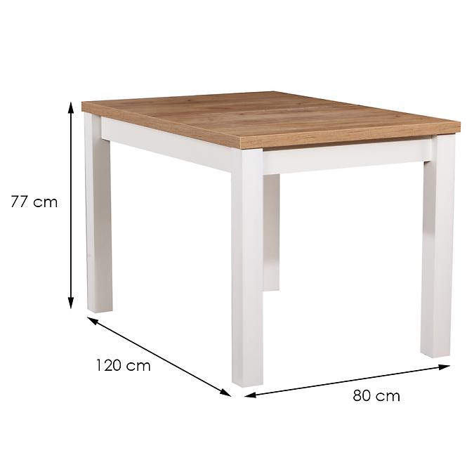 Stôl ST30 120X80 dub wotan/biely