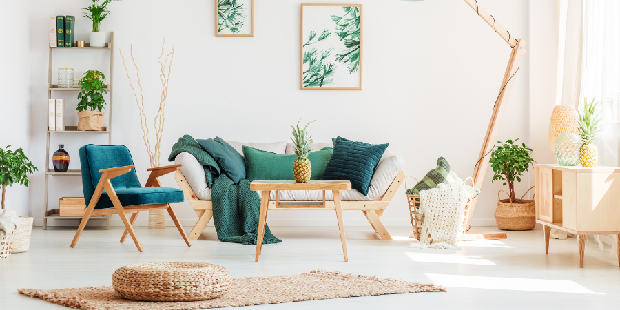 Tyrkysová farba v obývačke - šedo-tyrkysová obývačka a tyrkysové interiérové ​​doplnky
